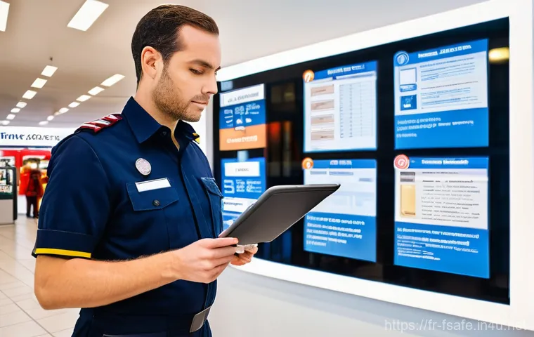 소방안전관리사 직무와 해외 사례 비교 - **French Fire Safety Manager in Action:**
    A professional, confident male or female Fire Safety M...