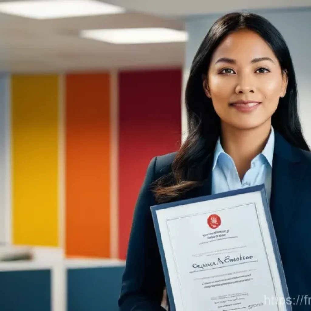 소방안전관리사 이직 성공 사례 - **Prompt:** A diverse individual, appearing to be in their late 30s to early 40s, stands at a symbol...