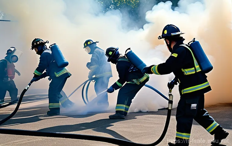 소방안전관리사 이직 성공 사례 - **Prompt:** Inside a high-tech fire safety control center of a large, modern public building (e.g., ...