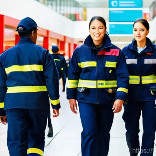 소방안전관리사 경력관리 방법 - **Prompt:** A dynamic scene featuring a diverse team of professional fire safety agents, both male a...