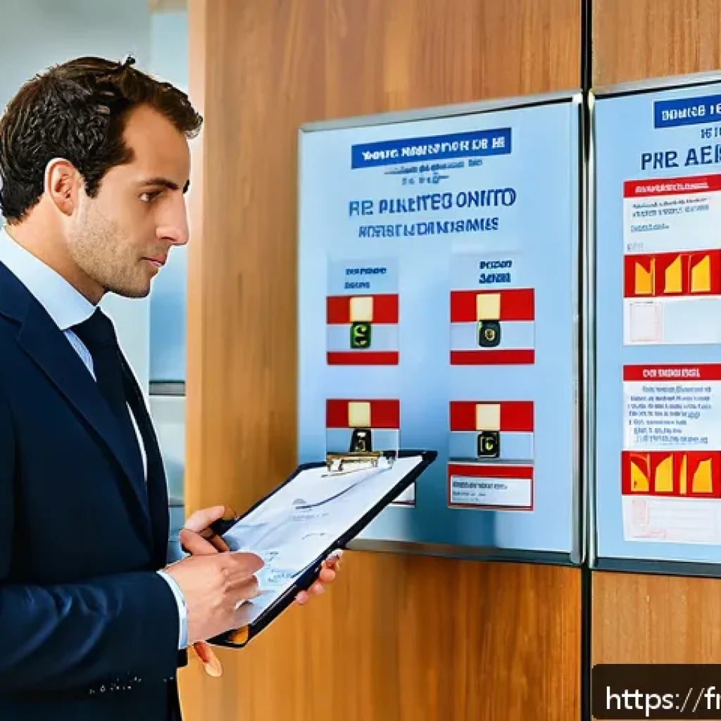 소방안전관리사 채용 시 이력서 작성법 - A professional fire safety manager in a modern French office environment, wearing a smart business s...